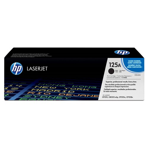 Toner laser hewlett packard color laserjet cm1300 series/cm 1312 cb mfp, 125a negro