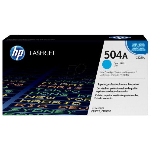 Toner laser hewlett packard color laserjet cm3500 series/cm3530fs mfp, 504a cyan