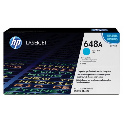 Toner laser hewlett packard color laserjet cp4500 series/cp4520dn/cp4520n, 648a cyan