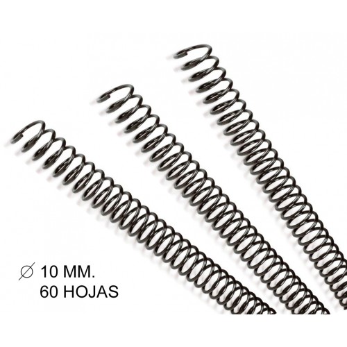 Espiral metálica gbc de Ø 10 mm. negro, caja de 100 uds.