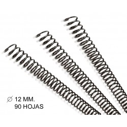 Espiral metálica gbc de Ø 12 mm. negro, caja de 100 uds.