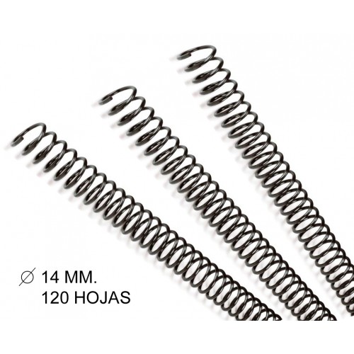 Espiral metálica gbc de Ø 14 mm. negro, caja de 100 uds.