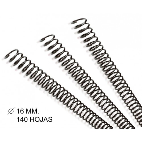 Espiral metálica gbc, Ø 16 mm. negro, caja de 100 uds.