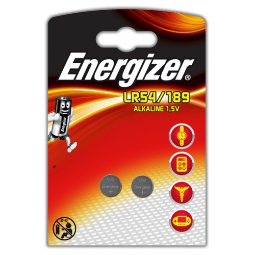 Pila de botón energizer lr54/189 alkaline 1,5v, blister de 2 uds.