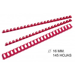 Canutillo plástico redondo gbc combbind de Ø 16 mm. rojo, caja de 100 uds.