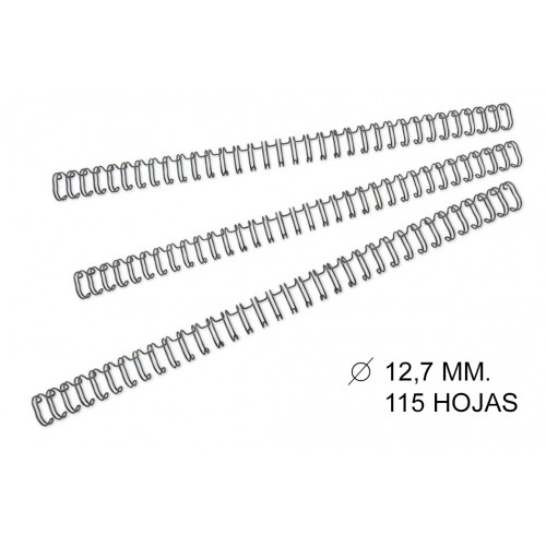 Canutillo metálico wire nº 8 gbc de Ø 12,7 mm. negro, caja de 100 uds.