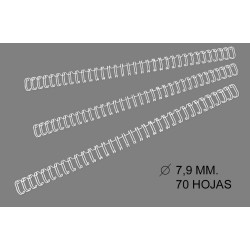 Canutillo metálico wire nº 5 diámetro de 7,9 mm. en color blanco, caja de 100 uds.