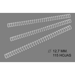 Canutillo metálico wire nº 8 gbc de Ø 12,7 mm. blanco, caja de 100 uds.