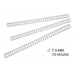 Canutillo metálico wire nº 5 diámetro de 7,9 mm. en color plata, caja de 100 uds.
