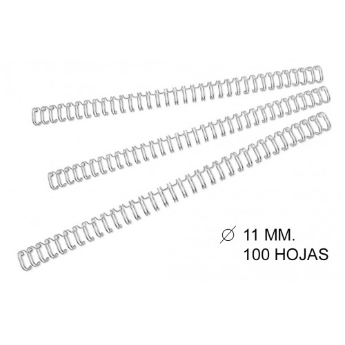 Canutillo metálico wire nº 7 gbc de Ø 11 mm. plata, caja de 100 uds.