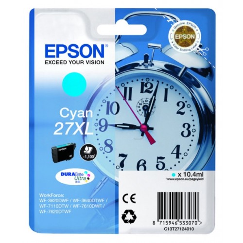 Cartucho ink-jet epson workforce wf-3600 series/wf-3620dwf/wf-3620wf, 27xl cyan