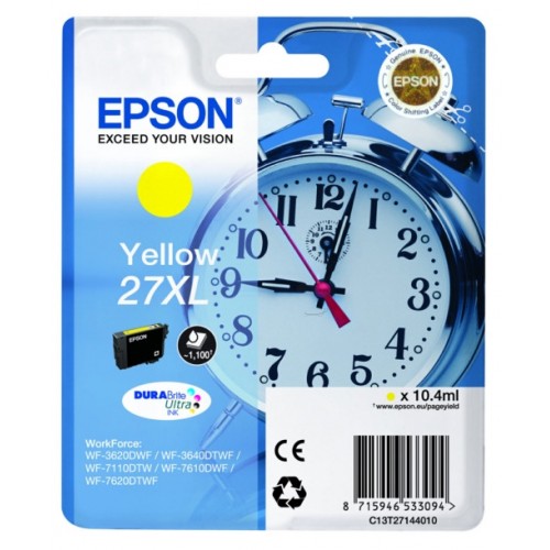 Cartucho ink-jet epson workforce wf-3600 series/wf-3620dwf/wf-3620wf, 27xl amarillo