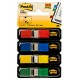 Marcapáginas 3m post-it index, 11,9x43,1 mm. amarillo, azul, rojo y verde, dispensador de 4x35 uds.