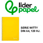 TAPAS DURAS LIDERPAPEL SERIE WITTY, DIN A4, 120 HJ.