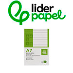 LOMO ENCOLADO, CON / SIN PERFORADO, CON TAPA LIDERPAPEL, FORMATOS VARIOS, RAYADO HORIZONTAL 8 MM. S/M.